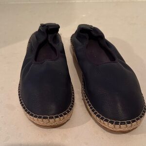 Cole Haan navy leather espadrille